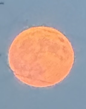 Orange moon in the sky